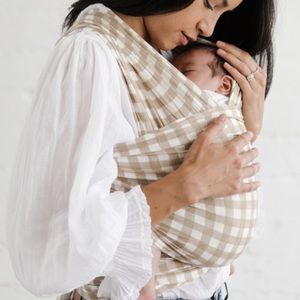 Solly Baby Wrap, natural and cream grid
